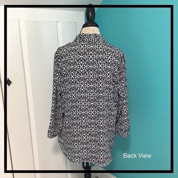 Laundry BY SHELLI SEGAL Black and White Blouse - Picture 5 of 7